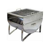 Churrasqueira Campeira em Aço Inox Com Grelha 40x35x33cm
