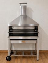 Churrasqueira Carrinho Para Espetinho Inox 1 METRO Com Coifa e Tres Alturas Gaveta para o Carvão e Grelha Aramada Churrasqueira Carrinho Para Espetinho Inox 1 METRO Com Coifa e Tres Alturas Gaveta para o Carvão e Grelha Aramada