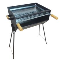 Churrasqueira Carvão Chapa Grande Completa C/ Grelha Desmontável Portátil Camping Pesca Apartamento