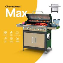 Churrasqueira com grelha a gás de 6 queimadores com queimador lateral, grades de cozimento de ferro fundido Churrasqueira com grelha a gás de 6 queimadores com queimador lateral, grades de cozimento de ferro fundido