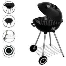 Churrasqueira De Bafo Americana Movel Mor Com Rodas Aço Esmaltado Preto Churrasqueira De Bafo Americana Movel Mor Com Rodas Aço Esmaltado Preto