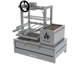 Churrasqueira De Bancada Inox Parrilla Com Espeto e Grelha Elevatória Uruguaia 74x45cm Churrasqueira De Bancada Inox Parrilla Com Espeto e Grelha Elevatória Uruguaia 74x45cm