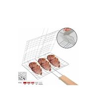 Churrasqueira de grade dupla em aço inoxidável para peixes e vegetais