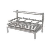 Churrasqueira De Inox Com porta Para Alvenaria 74X45 Grelha Argentina e Espetos.