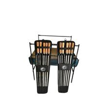 Churrasqueira de latão/tonel com dois kits de espetos de alumínio