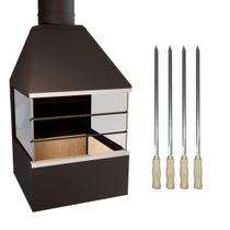 Churrasqueira de Parede E62V - com vidros laterais e Espetos Aramado