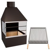Churrasqueira de Parede E62V - com vidros laterais e Grelha Argentina