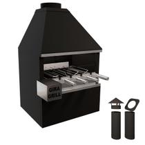 Churrasqueira de Parede E70 em Aço Inox 304 escovado - Com Gira-Grill 4 Espetos - Pintado Churrasqueira de Parede E70 em Aço Inox 304 escovado - Com Gira-Grill 4 Espetos - Pintado