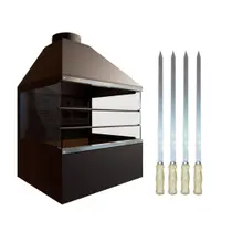 Churrasqueira de Parede E72V -com vidros laterais e Espetos Simples