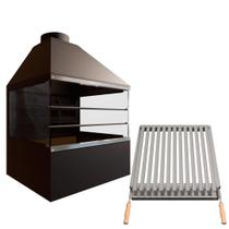 Churrasqueira de Parede E72V -com vidros laterais e Grelha Argentina