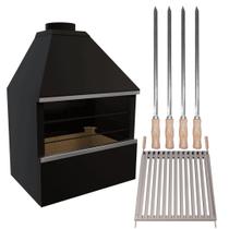 Churrasqueira De Parede E80 - P/12 Espetos com Kit Grelha e Espeto Churrasqueira De Parede E80 - P/12 Espetos com Kit Grelha e Espeto