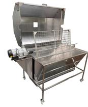 Churrasqueira de rolete completa com tampa 50kg Inox 304 Churrasqueira de rolete completa com tampa 50kg Inox 304