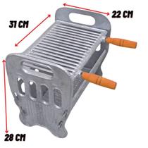Churrasqueira Desmontável Alumínio Fundido Móvel 28 cm Inox