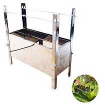 Churrasqueira Desmontável Inox Carvão 58x25cm Portátil Móvel P/ Mini Espetos Camping - 155 AMZ