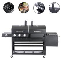 Churrasqueira Dupla 3 em 1 Gás Carvão e Defumador Lateral Portátil Completa para Churrasco Prática e Resistente