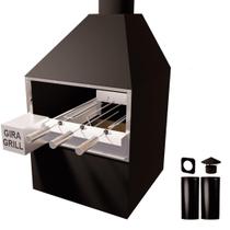 Churrasqueira E60 Inox 304 escovado - Com Gira-grill 3 Espetos - Pintado Churrasqueira E60 Inox 304 escovado - Com Gira-grill 3 Espetos - Pintado