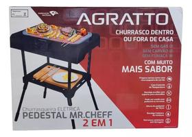 Churrasqueira Elétrica 2 Em 1 Pedestal 75Cm Agratto - 220V