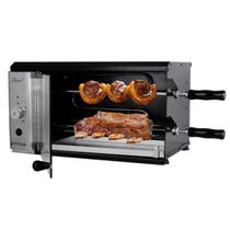 Churrasqueira Elétrica 2 espetos Rotativos Sem Fumaça Vertical Stand Preto Titan Churrasqueira Elétrica 2 espetos Rotativos Sem Fumaça Vertical Stand Preto Titan