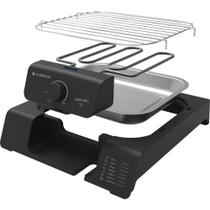 Churrasqueira Elétrica Cadence GRL805 1200W Preto Portátil Compacta Grelha Inox Termostato Ajustável