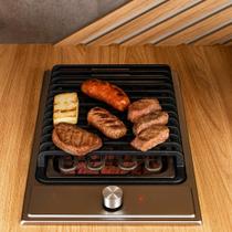 Churrasqueira Elétrica De Embutir Domino Barbecue Pedras Vulcânicas Cozix 30cm Inox 304