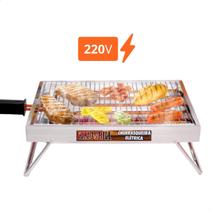 Churrasqueira Elétrica de Mesa Rizzogrill 1 Gourmet Antifumaça e Bandeja Removível 110V 220V