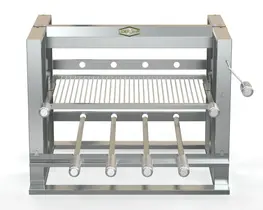 Churrasqueira Elevatória 4 Espetos Grelha Parrilla Uruguaia