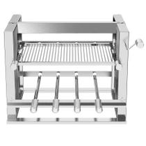 Churrasqueira Elevatória com 4 Espetos e Grelha Parrilha - Líder Grill