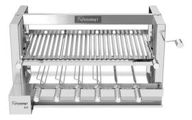 Churrasqueira elevatória gourmet c/ kit inox304 + 1 grelha e 6 espetos - fast gourmet