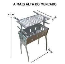 Churrasqueira em Alumínio Fundido Desmontável Portátil 81cm A Mais Alta