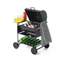 Churrasqueira em miniatura Dollhouse e garrafas de cerveja Odoria 1/12 Churrasqueira em miniatura Dollhouse e garrafas de cerveja Odoria 1/12