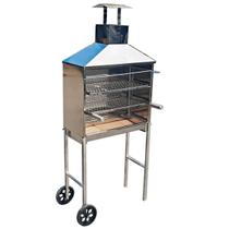 Churrasqueira Espetinho Móvel de Inox Com Tijolo Refratári Churrasqueira Espetinho Móvel de Inox Com Tijolo Refratári