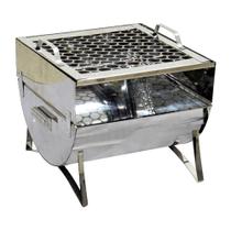 Churrasqueira Fechada Aço Inox Grelha 30x28x24cm Churrasqueira Fechada Aço Inox Grelha 30x28x24cm