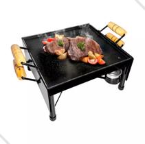Churrasqueira Fogareiro a Álcool Chapa Ferro Multi P/ Mesa Churrasqueira Fogareiro a Álcool Chapa Ferro Multi P/ Mesa