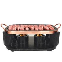 Churrasqueira Fondue de Pedra Sabão 32x20 Chapa Reta