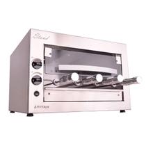 Churrasqueira Forno a Gás Bancada 4 Espetos Stand Pequena para Apartamento sem Fumaça