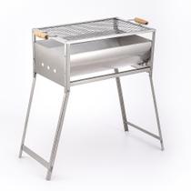 Churrasqueira Galvanizada Grande 51x32x68cm C/ Pés Dobráveis
