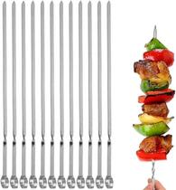 Churrasqueira genérica de metal plano Kabob Skewers 14 cm 12 unidades