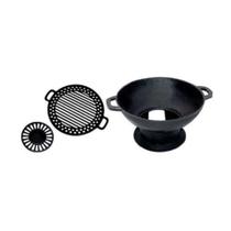 Churrasqueira Gengiskan Redonda Com Chapa Reta Grelha Churrasqueira Gengiskan Redonda Com Chapa Reta Grelha