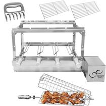 Churrasqueira Gira Giratória Grill Alvenaria 4 Espetos Inox Bivolt + Acessórios Churrasqueira Gira Giratória Grill Alvenaria 4 Espetos Inox Bivolt + Acessórios