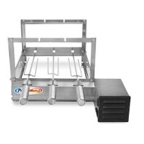Churrasqueira Gira Grill 3 Espetos Inox Rotativa + Espeto Grelha + 2 Grelhas Quadrada 18x46 Cm Churrasqueira Gira Grill 3 Espetos Inox Rotativa + Espeto Grelha + 2 Grelhas Quadrada 18x46 Cm