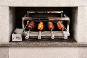 Churrasqueira Gira Grill 4 espeto P/ Area Gourmet