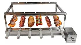 Churrasqueira Gira Grill 6 Espeto Inox Lado Direito