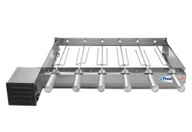 Churrasqueira Gira Grill Baixo 6 Espetos Inox Giratorio Motor Weg