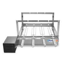 Churrasqueira Gira Grill Elétrica Inox 4 Espetos Rotativa Com 2 Grelhas Quadradas 18x46cm Churrasqueira Gira Grill Elétrica Inox 4 Espetos Rotativa Com 2 Grelhas Quadradas 18x46cm