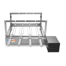 Churrasqueira Gira Grill Elétrica Inox 4 Espetos Rotativa Giratória Churrasqueira Gira Grill Elétrica Inox 4 Espetos Rotativa Giratória
