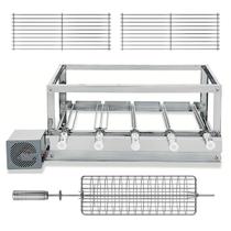 Churrasqueira Gira Grill Inox, 5 Espetos Giratórios, 2 Grelhas Modulares, 1 Grelha Giratória