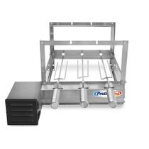 Churrasqueira Gira Grill Inox Giratória 3 Espetos Elétrica