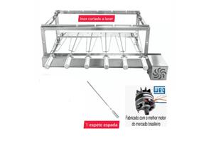 Churrasqueira Giragrill 6 Espetos Inox motor Direito bivolt + espeto espada