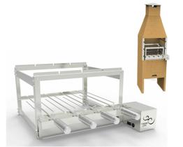 churrasqueira giratoria 4 espeto gira grill inox