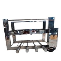 Churrasqueira giratória 8 espetos com apoio